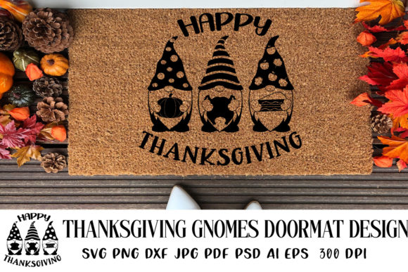 Doormat SVG. Happy Thanksgiving Gnomes