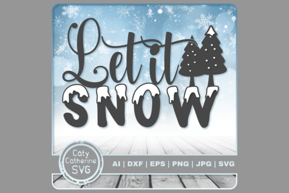 Let It Snow Winter Christmas Quote for Real Embroidery Projects